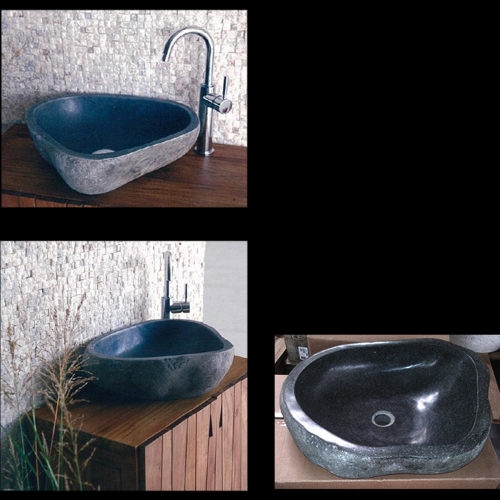 Natural Lavabo Large Cut River Stone